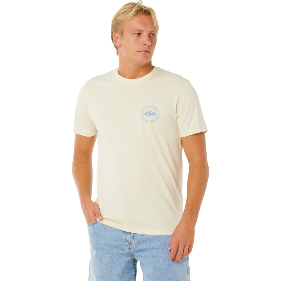 2026 Rip Curl Männer Staple Tee 0TQMTE - Lemon Ice